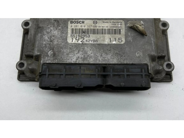 Блок управления двигателя 55182953, 0281010337   Fiat Stilo