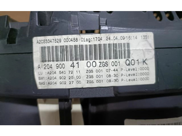Přístrojová deska  Mercedes-Benz C W204 2010 A2049004100  