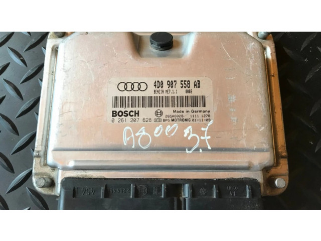 Блок управления двигателя 4D0907558AB, 0261207628   Audi A8 S8 D2 4D