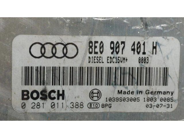 Блок управления двигателя 8E0907401H, 1039S03005   Audi A6 S6 C5 4B