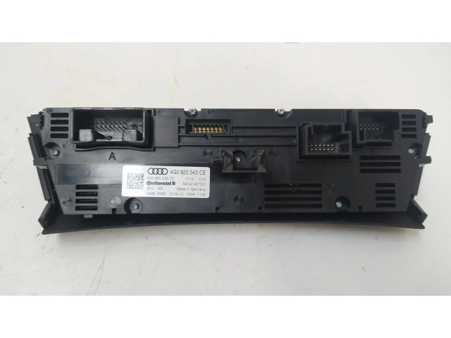 Блок управления климат-контролем 4G0820043CE, CONTINENTAL   Audi A7 S7 4G