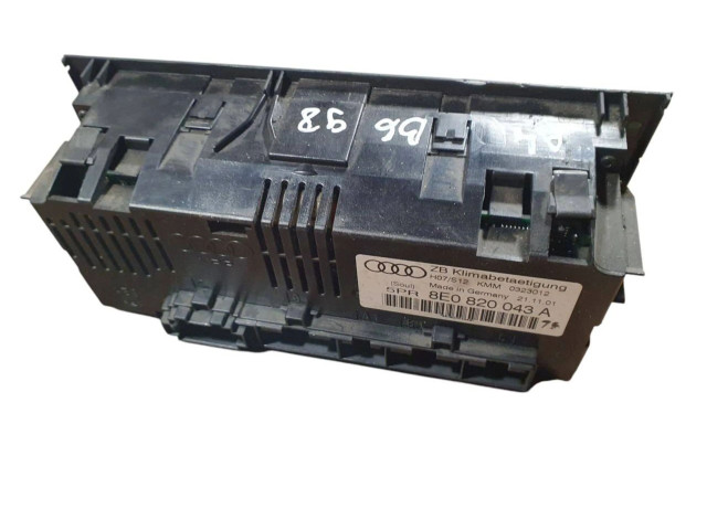 Блок управления климат-контролем 8E0820043A   Audi A4 S4 B6 8E 8H