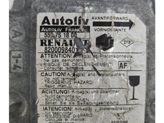 Блок управления надувных подушек 8200098401, 550751800   Renault Kangoo I
