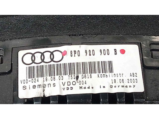 Панель приборов 8P0920900B, CUADROINSTRUMENTOS   Audi A3 S3 8P       