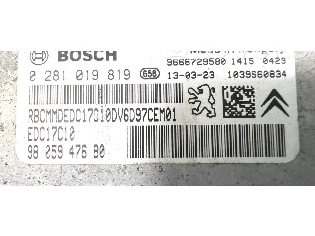 Řídící jednotka 0281015848, 9674244680   Citroen C3 2010