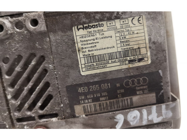 Вентилятор печки    4E0265081, 4E0910105   Audi A8 S8 D2 4D