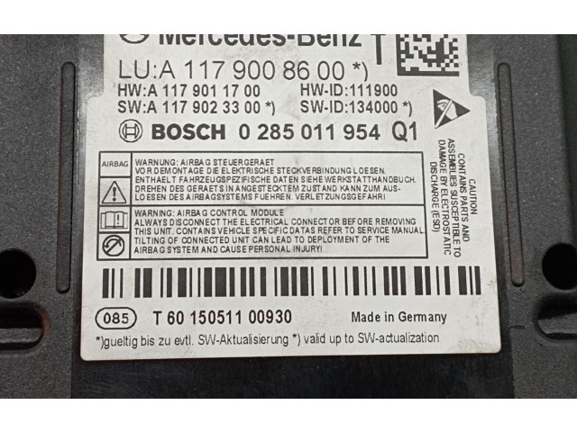 Блок подушек безопасности A1179008600, 0285011954   Mercedes-Benz CLA C117 X117 W117