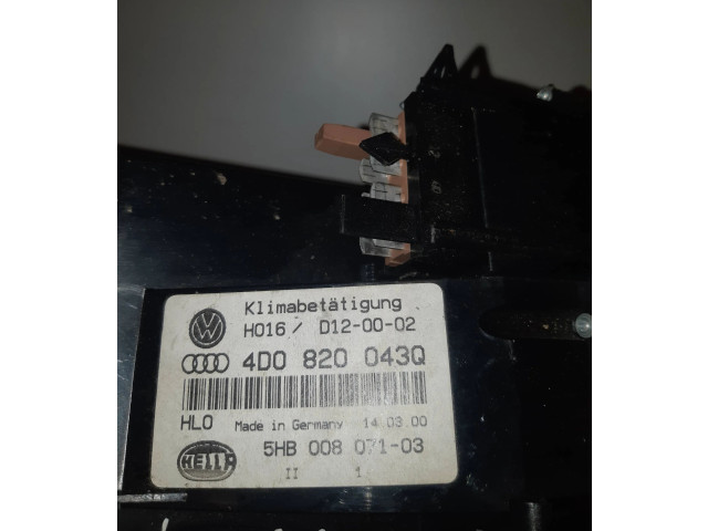 Блок управления климат-контролем 4D0820043Q, D120002   Audi A8 S8 D2 4D