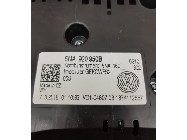 Přístrojová deska  Volkswagen Tiguan 2018 5NA920950B, 5NA160  