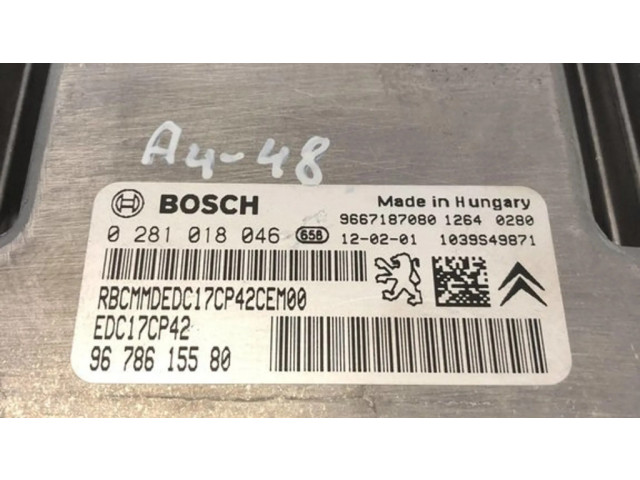 Řídící jednotka 9678615580, 0281018046   Citroen C5 2012