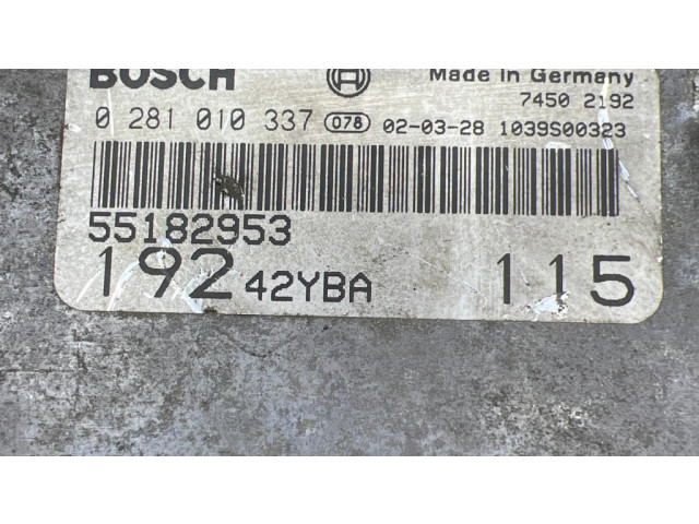 Блок управления двигателя 55182953, 0281010337   Fiat Stilo