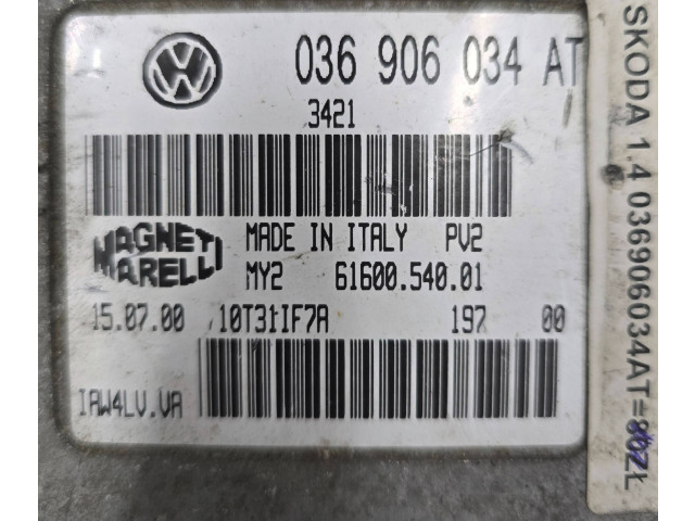 Блок управления двигателя 036906034AT, 6160054001   Volkswagen Lupo