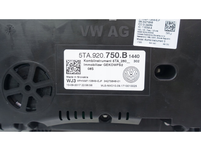Панель приборов 5TA920750B, 5TA920750B   Volkswagen Touran III       