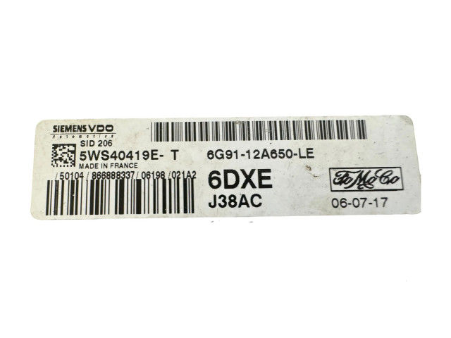 Řídící jednotka 6G9112A650LE, J38AC   Ford S-MAX 2006