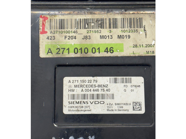 Řídící jednotka A2710100146, A2711502279   Mercedes-Benz C W204 2007
