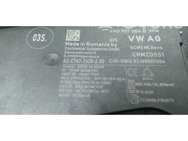 Pojistková skříňka Řídící jednotka BSM 4N0907064CB, 4N0907064AH   Audi A6 S6 C8 4K 2019
