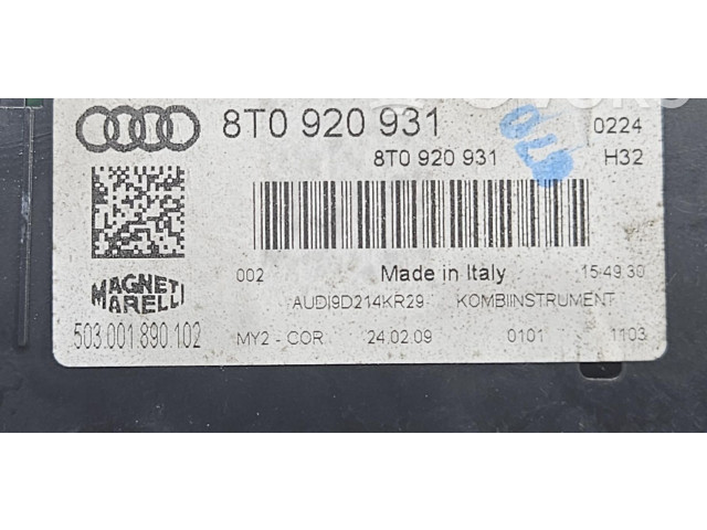 Přístrojová deska  Audi A5 8T 8F 2009 8T0920931  