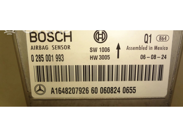 Блок подушек безопасности 0285001993, A1648207926   Mercedes-Benz ML W164