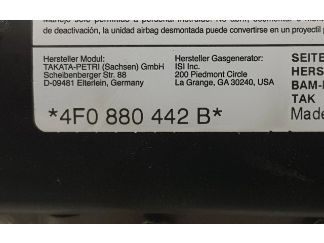 Подушка безопасности двери 4F0880442B, 4F0880442B   Audi A6 S6 C6 4F