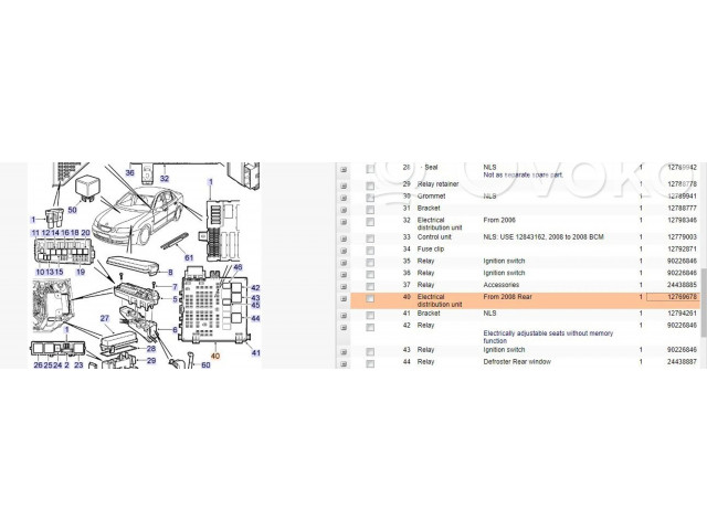 Блок предохранителей 12769679, 12769678   Saab 9-3 Ver2    