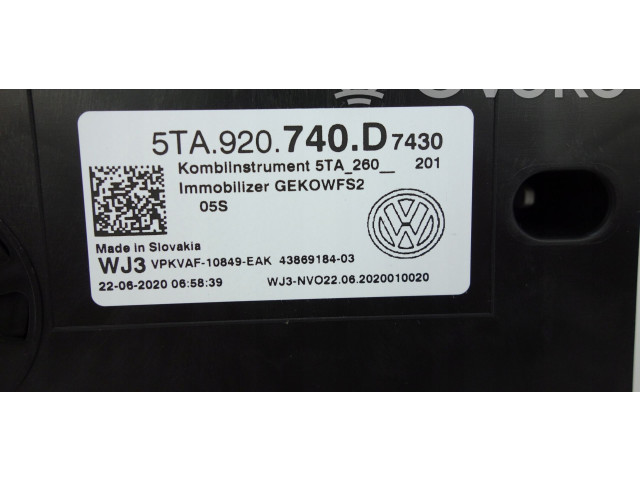 Панель приборов 5TA920740D, 34878KM   Volkswagen Touran III       