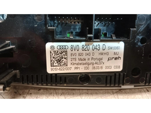 Блок управления климат-контролем 8V0820043D   Audi A3 S3 8V