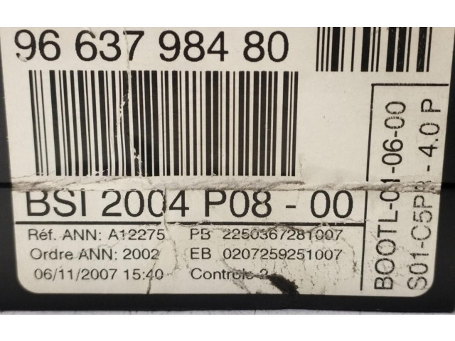  Pojistková skříňka 9663798480   Peugeot 207 2008