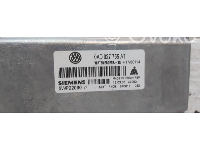 Блок управления коробки передач 0AD927755AT, 5WP22090   Volkswagen Touareg I