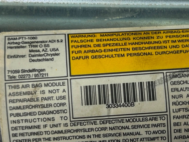 Подушка безопасности водителя 30334400B   Chrysler Sebring (ST-22 - JR)