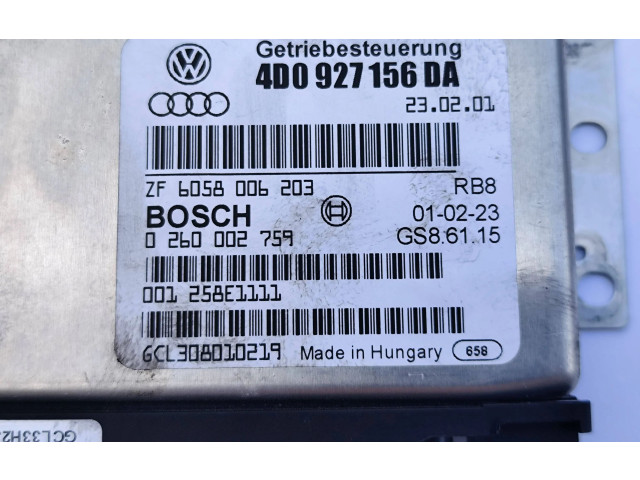 Блок управления коробкой передач 4D0927156DA, 6058006203   Audi A8 S8 D2 4D