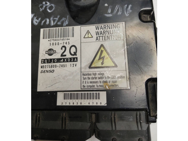 Řídící jednotka 237104X03A, MB2758007451   Nissan Navara D40 2008