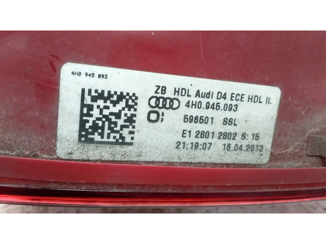 Задний фонарь левый 4H0945093, 596501    Audi A8 S8 D4 4H   2010-2016 года