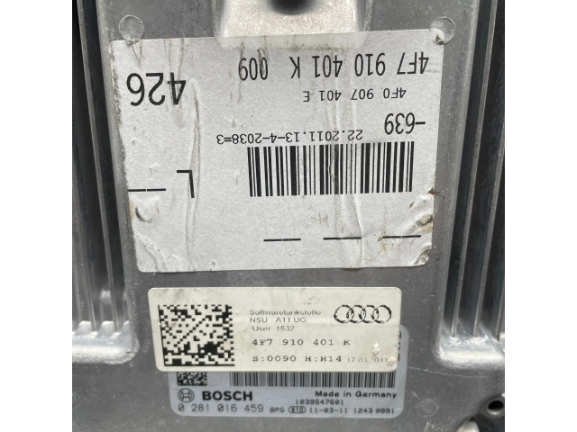 Блок управления двигателем Блок управления 4F0907401E, 4F7910401K   Audi A6 S6 C6 4F