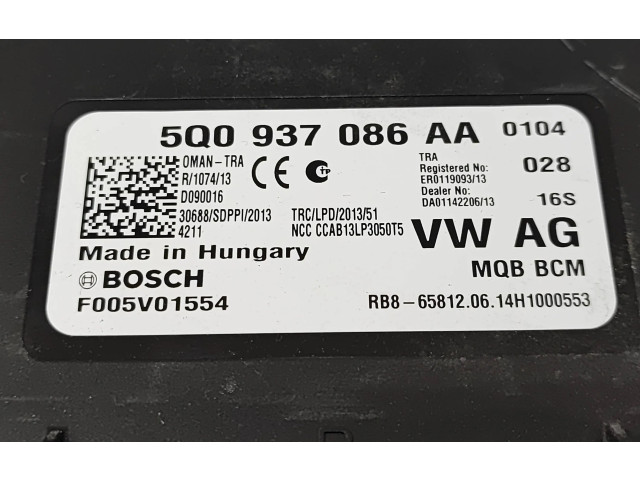 Pojistková skříňka Комфортный модуль 5Q0937086AA, F005V01554   Skoda Octavia Mk3 (5E) 2014