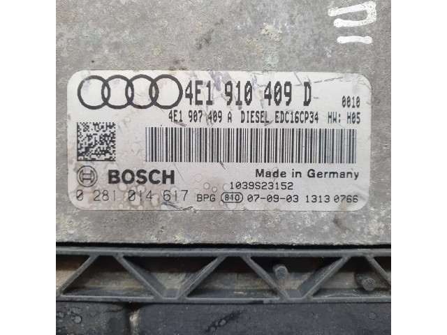 Блок управления двигателя 4E1910409D, 4E1907409A   Audi A8 S8 D3 4E