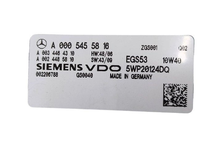 Блок управления коробкой передач A0005455816, A0024485810   Mercedes-Benz E C207 W207