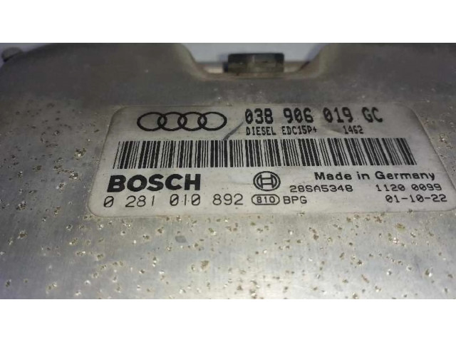 Блок управления двигателем Блок управления 038906019GC, 0281010892   Audi A3 S3 8L