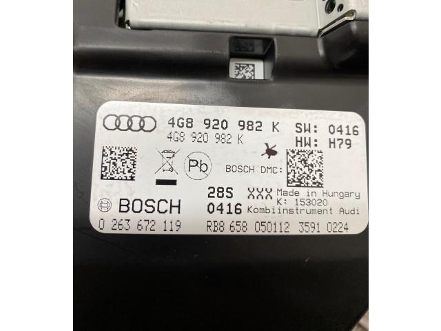 Панель приборов 4G8920982K, 0263672119   Audi A6 C7       
