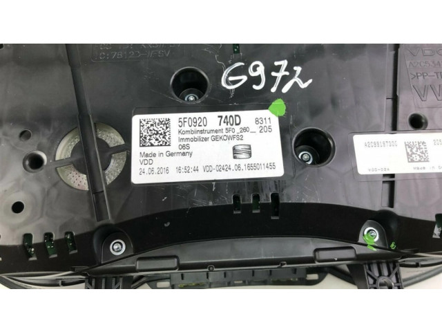 Панель приборов 5F0920740D, G972   Seat Leon (5F)       