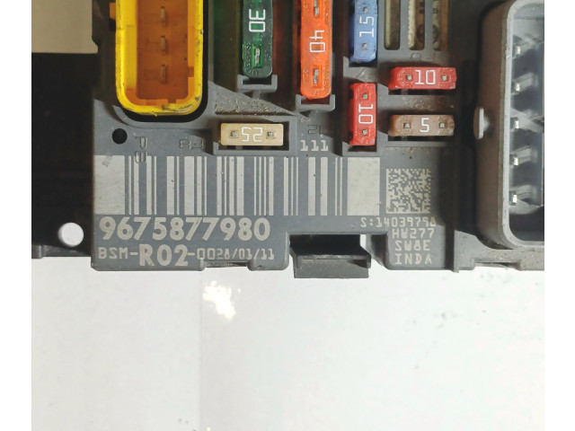 Pojistková skříňka Řídící jednotka BSM 9675877980, BSMR0200   Peugeot 3008 I 2011