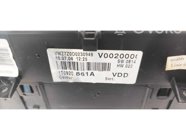 Панель приборов 1T0920861A, V0020000   Volkswagen Touran I       