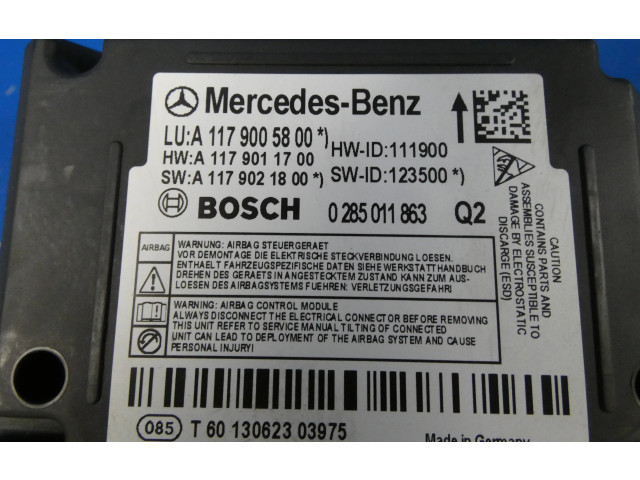 Блок подушек безопасности A1179005800, A1179011700   Mercedes-Benz CLA C117 X117 W117
