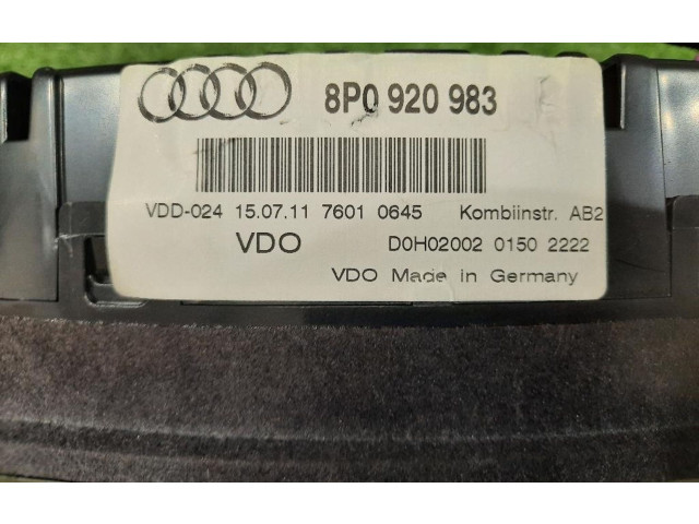 Přístrojová deska  Audi A3 S3 A3 Sportback 8P 2009 8P0920983, 8P0920983  