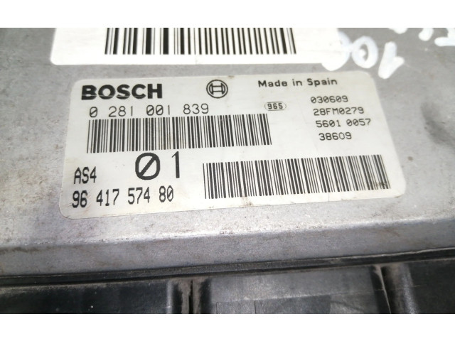 Řídící jednotka 0281001839, 9641757480   Peugeot 106 2002
