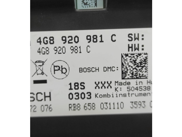 Přístrojová deska  Audi A7 S7 4G 2012 4G8920981C  