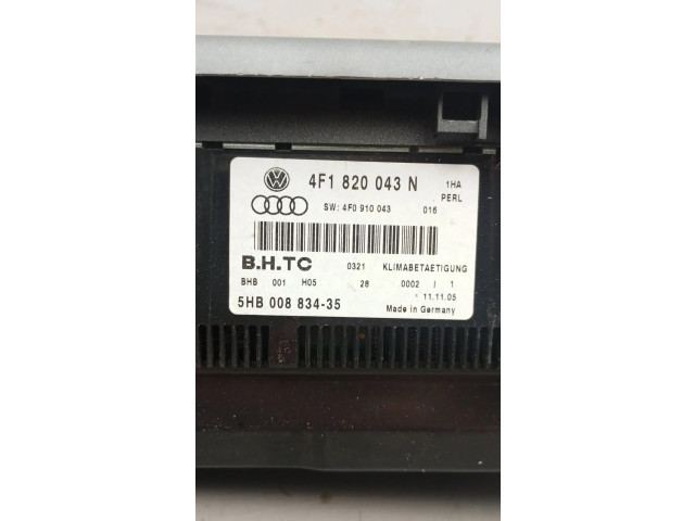 Блок управления климат-контролем 4F1820043N, 4F0910043   Audi A6 S6 C6 4F