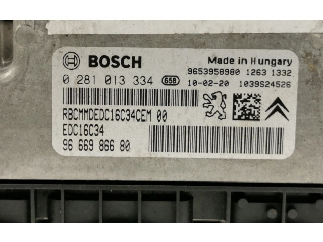 Řídící jednotka 0281013334, 9666986680   Peugeot 5008 2010