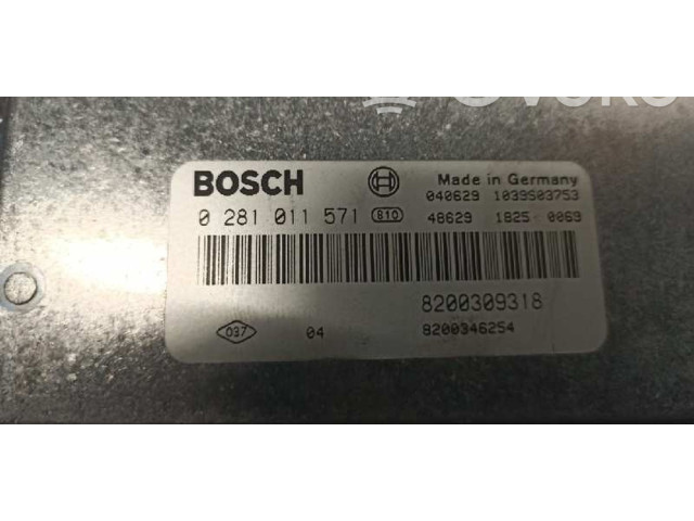 Řídící jednotka 8200346254, 0281011571   Renault Vel Satis 2004