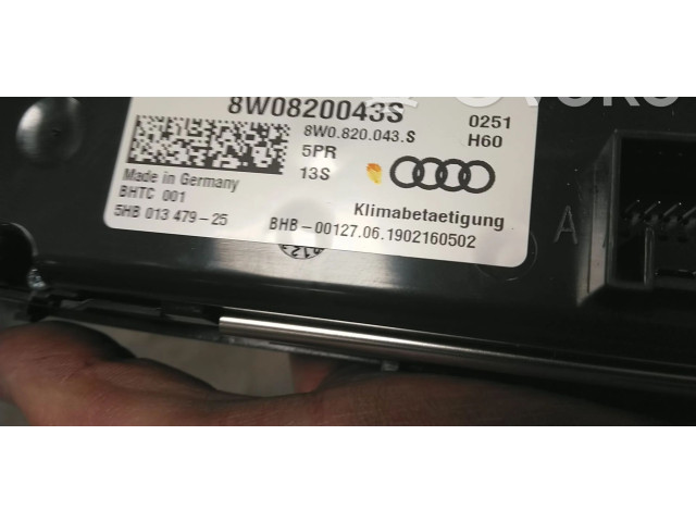 Блок управления климат-контролем 8W0820043S, 8W0820043F   Audi A5