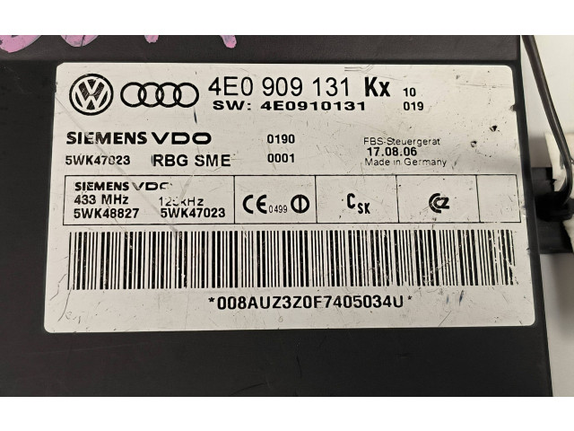 Блок управления 4E0909131KX, 5WK47023   Audi A8 S8 D3 4E